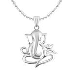 Parnika (Formerly MJ 925 Pure 92.5 Sterling Silver Divine Pendant for Boys Girls, Men & Women | God Dollar Locket | Gift For Her n Him | (Siddhivinayak)