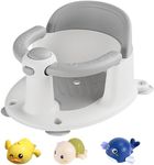 Baby Bath Seat for Babies 6 Months & Up, Bath Seats for Babies Sitting Up, Non-Slip Toddler Bath Seat, Baby Bathtub Seat with Suction Cup, Grey