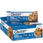 Quest Nutrition Oatmeal Chocolate Chip Protein Bar, High Protein, High Fibre, Low Sugar, Keto Friendly, 20g Protein, 1g Sugar, 12ct