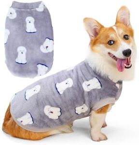 Zunea Flannel Dog Sweater Jumpers for Small Medium Dogs Pullover Corgi Winter Jacket Coats Fuzzy Fleece Puppy Clothes Cute Soft Warm Cold Weather Dachshund Vest Pet Apparel Gray XL