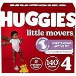 Diapers Size 4 - Huggies Little Movers Disposable Baby Diapers, 140ct, One Month Supply