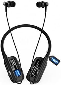 Rythboom Bluetooth Neckband Headphones, 150H Playtime, Battery Display