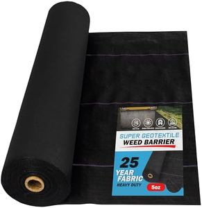 Super Geotextile Professional 5oz Geotextile Weed Barrier Fabric - Heavy Duty Landscape Fabric for Gardening, Landscaping, Weed Fabric, Eco Friendly (6x200)