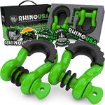 Rhino USA D Ring Shackle (2 Pack) 41,850lb Break Strength ââ‚¬â€œ 3/4ââ‚¬Â Shackle with 7/8 Pin for use with Tow Strap, Winch, Off-Road Jeep Truck Vehicle Recovery, Best Offroad Towing Accessories