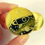 Craftbia® Stellar Coin Made of Real Metal Gold Plated Crypto Coin with Plastic Display Stand