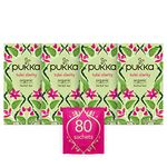 Pukka Herbs | Tulsi Clarity Organic Herbal Tea | Green, Purple and Lemon Tulsi| Perfect For Focusing | 4 packs | 80 Sachets