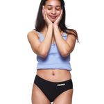 WUKA Teen Stretch Seamless Midi Brief Period Pants Heavy Flow Leak Proof Reusable Washable Underwear for Girls Teen Period Pants Multi Size Fits S, M, L Black