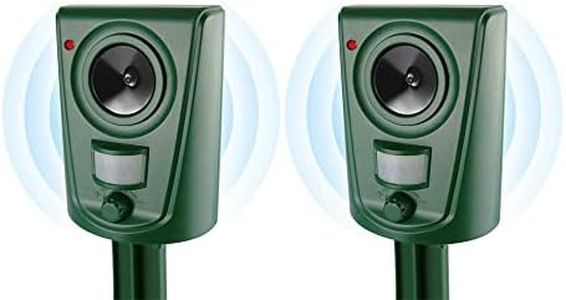 LEIPING 2X Repelente para Gatos Ultrasónico - Ahuyentador de Pájaros IP44 Impermeable - Repelente para Palomas Exterior, para Palomas/Perros/Ratones/Pájaros/Zorros
