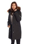 Alpine North Laurentian Women's Vegan Down Parka - Water Repellent, Windproof, Warm Insulated Winter Coat with Faux Fur Hood (Large, Black)