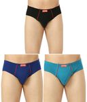 Frenchie Plus Men's 100% Combed Cotton Solid Brief with Soft Concealed Waistband - Pack of 3 (110Cm)