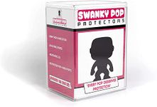 Swanky Pop Protector - Premium Clear Hard Plastic Display Box for 4” Funko Pop Figures Collectibles Stackable with Removable Lid 2mm Thick - Easy To Assemble