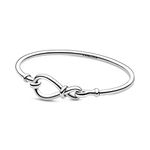 PANDORA Infinity Knot Bangle 925 Sterling Silver Charm Bracelet, 7.5 inches, Metal