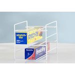 INDIAN DECOR. 21555 Wrap Organizer Shelving Rack, Aluminum Foil Rack, Stretch Film Rack - White