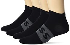 Hugo Boss mens 2 Pack Big Logo Ankle Socks, Black, 7-13