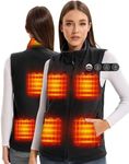 ARRIS Women`s Fleece Heated Vest with 7.4V Battery Pack, Size Adjustable 8 Heating Zones Heating Clothing for Women Black