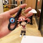 Evolluxi Silicone Keyring & Keychain For Car, Double Pendant Ring Cartoon Home Key Student Anime Merch Merchandise Figurines (Karate Black)