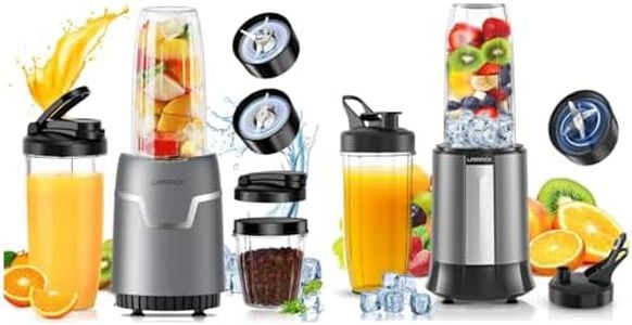 LAMPICK 1300W Smoothie Blender Bundle 1100W Blender and Grinder Combo for Kitchen