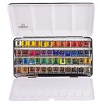 Talens : Rembrandt Watercolour : Set : 48 Half Pan Plus brush in Metal box