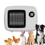 Dog House Heater, Wall-Mounted and Desktop Heater for Chicken Coop with Anti-Chew Cord, 300W/600W, Ideal for Pet Kennel, Cat Cage, and Rabbit Hutch