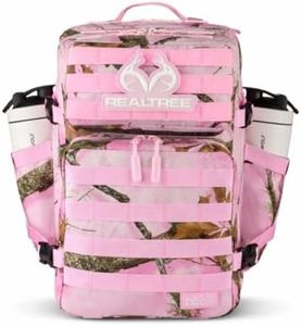 WOLFpak 35L Athletic Gym Backpack (Realtree APX Flushing Pink) - Durable 1000D Waterproof Oxford Material with MOLLE Webbing, Laptop Pocket & Dual Cup Holders, Durable Fitness/Travel/Military Daypack