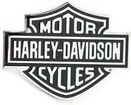 OAN Harley Davidson 3D Chrome Badges Bike Emblem Stickers (11x8x1 cm) (Silver)