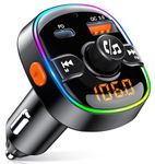 Niweya FM Transmitter for Car Bluetooth, PD 36W & QC3.0 18W FM Bluetooth Adapter 5.3 Radio Car Kit, Hands-Free Calling & 7-Color Backlit, Wireless Bluetooth Transmitter Aid TF Card & Voice Assistant