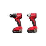 Milwaukee 3610-22CT M18 18V Li-ion Brushless Cordless Compact Hammer Drill/Impact Combo Kit (2-Tool) (New Gen)