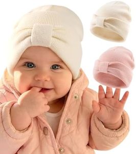 FURTALK Baby Beanie Winter Hat Knitted Warm Hat with Cute Bow Infant Toddler Cuffed Beanies
