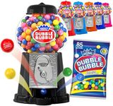 Gumball Machine Halloween Candy - for Kids 8.5" - Coin Operated Toy Bank - Dubble Bubble Gum Machine Classic Red Style Includes 85 Gum Balls - Kids Coin Bank - Candy Dispenser - (Black) - Playo