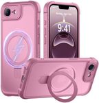MOCCA Design for iPhone 16e Case with Magnetic Invisible Stand [Full Camera Protection] [Compatible with Magsafe] Military Drop Shockproof Translucent Matte Phone Case Cover 6.1",Lavender Purple