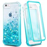 Ruky for iPhone 6 6s 7 8 Case, iPhone SE 2020 Case, Glitter Rugged Liquid Cover with Built-in Screen Protector Shockproof Heavy Duty Girls Women Case for iPhone SE 2022 4.7” (Gradient Teal)