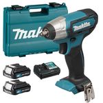 Makita TW140DWAE 12V Max Li-ion CXT Impact Wrench, Complete with 2 x 2.0 Ah Li-ion Batteries and Charger in a Carry Case