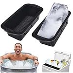 2Pcs Extra Large Ice Block Mold,Large Silicone Ice Cube Molds for Freezer Large Ice Block Maker Easy Release Reusable Giant Trays Silicone Ice Molds for Ice Bath Cold Plunge Tub or Coolers (Black)