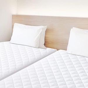 2 Pack Twin XL Size Quilted Fitted Mattress Pad, Waterproof Breathable Soft Mattress Protector, Deep Pocket Fitted Style Bed Cover, Vinyl-Free