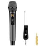 TONOR Wireless Microphone with Treble/Bass/Echo, Dynamic Handheld Singing Mic with Receiver for Stage Wedding Karaoke Machine PA System Speaker Amp Mixer, 30 UHF Adjustable Frequencies, 200ft TW515