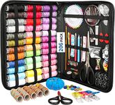 FELTHOUSE 206 pcs Sewing Kit, Complete Sewing Kit Set - Thread Box, Tailoring Materials, Needle and Thread Box - Ideal Sewing Kit Box for Home Use. (New)