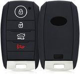 kwmobile Key Cover Compatible with Kia 4 Button Car Key Smart Key - Soft Silicone Car Key Fob Holder Protector Case - Black