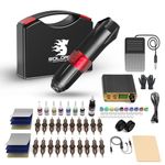 Solong Tattoo Kit Rotary Machine Pen 20pcs Needle Cartridges 8 Inks Digital Power Supply Professional EK129-1