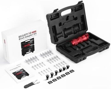 Beaspire Cordless Riveter Adapter, Electric Blind Rivet Drill Adapter Kit 2.4mm-6.4mm, Rivet Attachment Includes 6 Rivet Heads and 30 Blind Rivets, Rugged Carrying Case