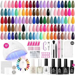 Beetles Gel Nail Polish Kit with U V Light 68 Pcs Emotional Spectrum 35 Colors Gel Polish Nail Kit with Base and Matte&Glossy Top Coat Soak Off All Season Manicure Tools