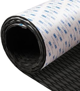 Fullfire Boat Flooring EVA Foam Decking Sheet, Camo Marine Flooring with Self-Adhesive Backing Marine Carpet for Boats Yacht Kayak RV Floor 94" x 47" Black