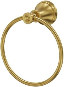 GRANDJOY 4-Piece Brushed Gold Bathroom Hardware Set, Solid Brass & 304 Stainless Steel Anti-Fingerprint Wall Mounted, 24 Inch Towel Rack, Towel Ring, Robe Hook, Toilet Paper Holder