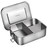 UPTRUST Leak Proof Stainless Steel Bento Container for Lunch,Bento Lunch Box for Kids or Adults, 3 Compartment Packing Box for Meal Fruit Snack (40OZ/1200ML)