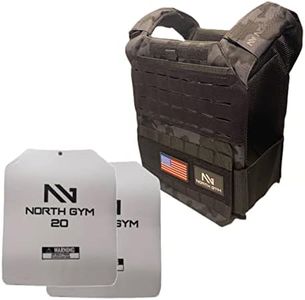 North Gym Adjustable Weighted Vest 2023 with Best fit / 14lbs / 20lbs/ 30lbs/ 40lbs (Black Camo 40lbs)