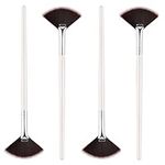 SAVITA 4Pcs Fan Brushes Fan Mask Brush Soft Facial Brushes Tools Facial Mask Applicator Brush Face Mask Brushes Makeup Brushes for Peel, Sleeping Mask, Mud Mask Makeup(Gradient Brown)