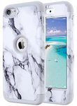 ULAK iPod Touch 7th Generation Case Marble, iPod Touch Case,Heavy Duty High Impact Shockproof Protective Case Soft Silicone & Hard PC Cover for Apple iPod Touch 5/6/7th Generation- Grey Marble