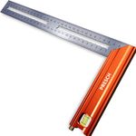 Presch Try Square 300 mm | Medium | Includes rust-free marking gauge (30cm), level bubble & marking pin | 90° & 45° | Carpenters square, Precision Square, Joiners Square, Engineers Square