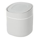 Gsrhzd Desktop Trash Can, Mini Plastic Desktop Trash Bin, Desk Bin with Lid, Mini Press Lid Wastebasket, for Family Living Room Kitchen Bedroom Bathroom Office Car Indoor, Gray