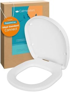 Calmwaters WC-Sitz für Ideal Standard Connect | Toilettensitz Absenkautomatik | Duroplast | Take-Off & Top-Fix | Überlappend | Edelstahlscharnier | Made in EU | Weiß | 26LP6261
