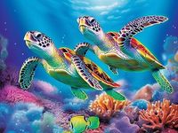 SKRYUIE 5D Diamond Painting Sea Turtle Full Drill Paint with Diamond Art Kits for Adults, DIY Tortoise Painting by Number Kits Cross Stitch Rhinestone Wall Home Decor 30x40cm (12"x16")